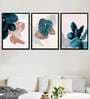 Flower Multicolour Canvas Framed Floral Art Print Set of 3