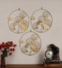 Gold Floral Three Rings Metal Wall Decor