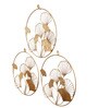 Gold Floral Three Rings Metal Wall Decor