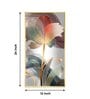 Floral Wave Glass Finish Vertical Wall Art
