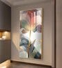 Floral Wave Glass Finish Vertical Wall Art