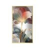 Floral Wave Glass Finish Vertical Wall Art