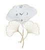White Floral Metal Wall Clock