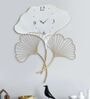 White Floral Metal Wall Clock