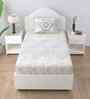 Floral White Spring Glory Cotton186 TC Single Bedsheet With 1 Pillow Cover