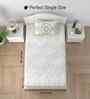 Floral White Spring Glory Cotton186 TC Single Bedsheet With 1 Pillow Cover