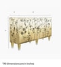 Floral Wooden Engraved Sideboard in White Finish