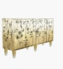 Floral Wooden Engraved Sideboard in White Finish