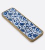 Floral Blue & White 13 Inch Solid Wood Appetizer Platter