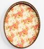 Floral Yellow  Iron Round Serving Tray