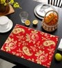 Florals Red (12 x 17.5) Satin (Set of 6) Placemats