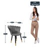 Florence Barrel Chair Fabric Dining Chair In Grey Colour