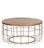Florence 36 Inch Coffee Table in Teak & Gold Finish
