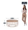Florence 36 Inch Coffee Table in Teak & Gold Finish
