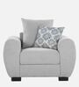 Florence Fabric 1 Seater Sofa in Light Grey Colour Florence Fabric 1 Seater Sofa in Light Grey Colour