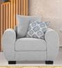 Florence Fabric 1 Seater Sofa in Light Grey Colour