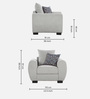 Florence Fabric 1 Seater Sofa in Light Grey Colour