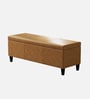 Florence Fabric Leathrette Storage Ottoman Ottoman in Camel Brown Colour