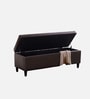 Florence Fabric Leathrette Storage Ottoman Ottoman in Dark Brown Colour