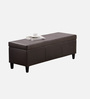 Florence Fabric Leathrette Storage Ottoman Ottoman in Dark Brown Colour