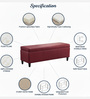 Florence Fabric Leathrette Storage Ottoman Ottoman in Red Burgundy Colour