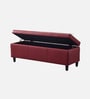 Florence Fabric Leathrette Storage Ottoman Ottoman in Red Burgundy Colour