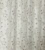 Florence Grey Cotton 230 GSM  Floral 5 Feet Room Darkening Eyelet Window Curtains (2 Pc)