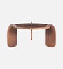 Florence Mango Wood Coffee Table In Tubbaq Finish With Brown Tinted Glass Top
