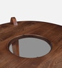 Florence Mango Wood Coffee Table In Tubbaq Finish With Brown Tinted Glass Top