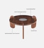 Florence Mango Wood Coffee Table In Tubbaq Finish With Brown Tinted Glass Top