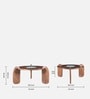 Florence Mango Wood Coffee Table In Tubbaq Finish With Leatherette Fabric Top