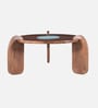 Florence Mango Wood Coffee Table In Tubbaq Finish With Leatherette Fabric Top