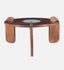 Florence Mango Wood Coffee Table In Tubbaq Finish With Leatherette Fabric Top
