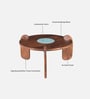 Florence Mango Wood Coffee Table In Tubbaq Finish With Leatherette Fabric Top