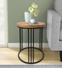 BM Handicrafts Florence Metal End Table In Black Colour