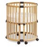 Florence Modular Crib with Lockable Wheels in Natural Finish