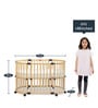 Florence Modular Crib with Lockable Wheels in Natural Finish