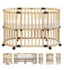 Florence Modular Crib with Lockable Wheels in Natural Finish