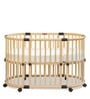 Florence Modular Crib with Lockable Wheels in Natural Finish