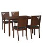 Floret 4 Seater Dining Set in Walnut Finish
