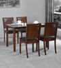 Floret 4 Seater Dining Set in Walnut Finish