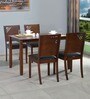 Floret 4 Seater Dining Set in Walnut Finish