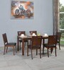 Floret 6 Seater Dining Set in Walnut Finish