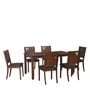 Floret 6 Seater Dining Set in Walnut Finish