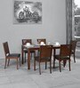 Floret 6 Seater Dining Set in Walnut Finish