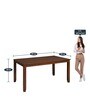 Floret 6 Seater Dining Set in Walnut Finish