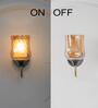 Florian Metal & Glass Wall Light (Black & Brass)
