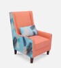 Florian Fabric Wing Chair in Orange Colour