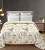 Florida 180 GSM Floral  Reversible All Season AC Comforter / Blanket / Quilt (Cream, 220x240 CM)
