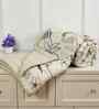 Florida 180 GSM Floral  Reversible All Season AC Comforter / Blanket / Quilt (Cream, 220x240 CM)